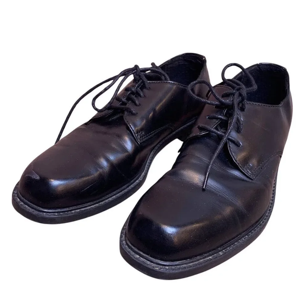 After Six 9.5M Mens Black Patent Faux Leather Oxford Lace Up Dress Shoes